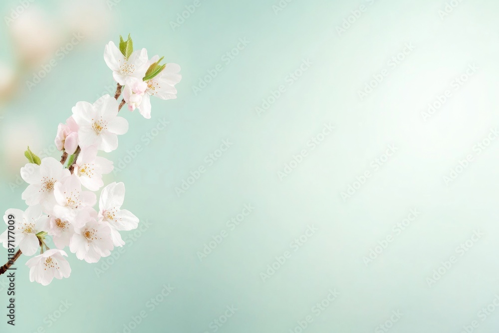 Serene Cherry Blossoms Against Soft Green Backdrop A Study in Spring Tranquility Serene Cherry Blossoms Against Soft Green Backdrop A Study in Spring Tranquility
