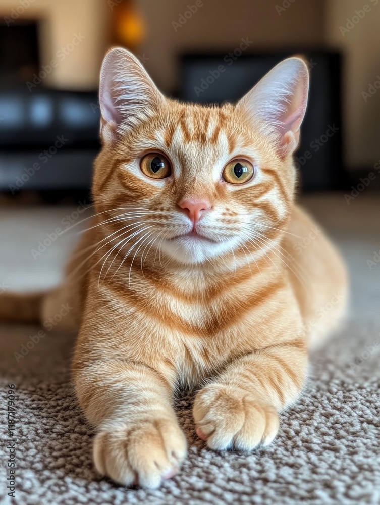 Adorable Ginger Kitten Relaxing - Cute orange tabby kitten, playful, cuddly, domestic, serene. Symbolizes warmth, companionship, joy, peace, and innocence. Adorable Ginger Kitten Relaxing - Cute orange tabby kitten, playful, cuddly, domestic, serene. Symbolizes warmth, companionship, joy, peace, and innocence.