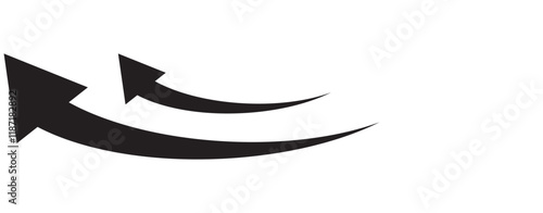 Arrow up icons. Set of curve rise increase arrows. Growth pictogram isolated. Vector illustration.