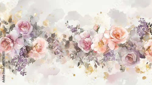 beautiful flowers with soft watercolor shades, abstract beautiful and lovely vibrant and colorful floral arrangement with flowers, luxury floral pattern with colorful flowers.