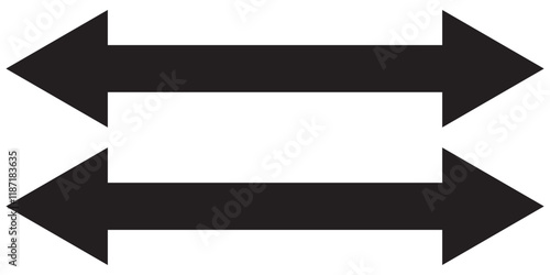 Double arrow icon vector . Two side arrow icon. Double arrow icon set vector in two styles isolated on white background. Vector illustration.
