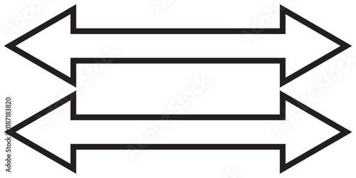 Thin Double arrow transparent icon. Double arrow symbol design from Web navigation collection. Black horizontal double arrow. 