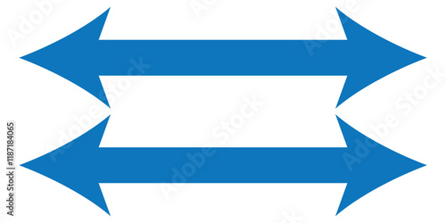 Set of long arrow vector, icon. red horizontal double side arrow. Straight long arrow vector icon set. Long arrows left and right in flat style. Long arrow