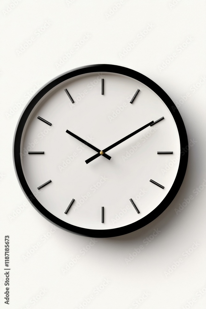 Modern Minimalist Wall Clock with Striped Background Modern Minimalist Wall Clock with Striped Background