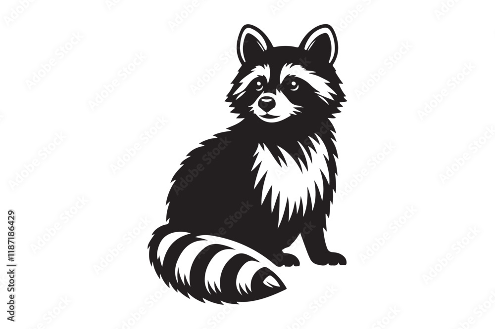 Raccoon Silhouette Vector Animal Illustration Raccoon Silhouette Vector Animal Illustration