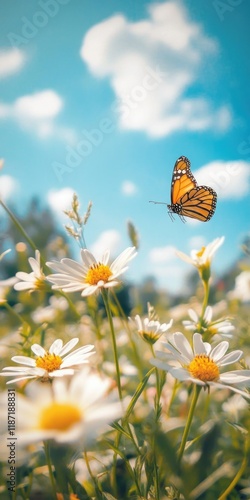 Butterfly Amidst Wildflowers