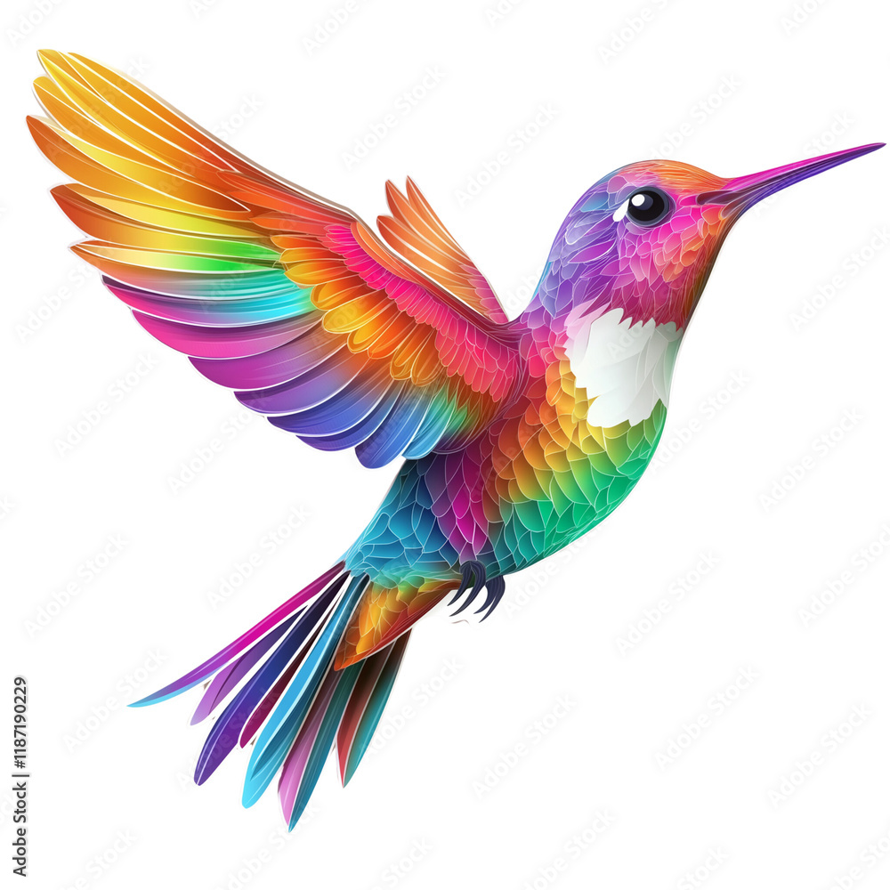 Obraz premium hummingbird, colorful, on a transparent background png