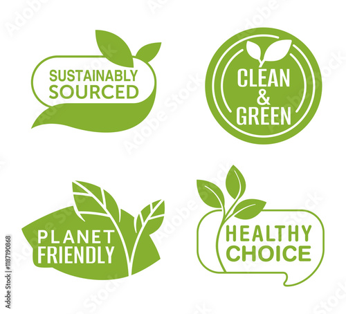 Some popular sustainable lifestyle slogans in organic style