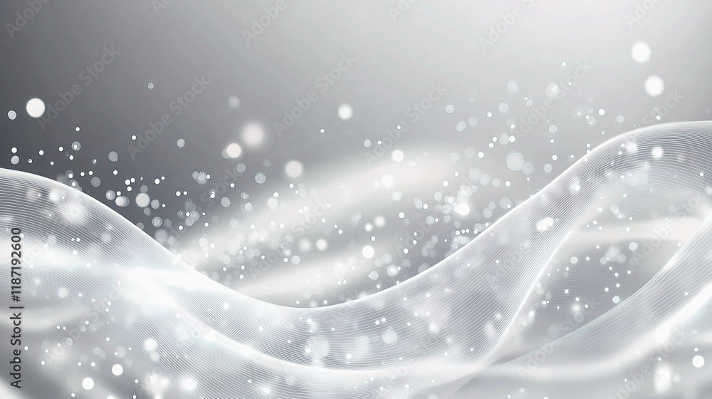 Elegant Gray Abstract Background with White Particles and Lines Elegant Gray Abstract Background with White Particles and Lines