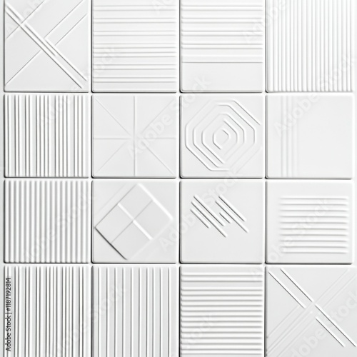 Modern Square Ceramic Tiles with Geometric Designs