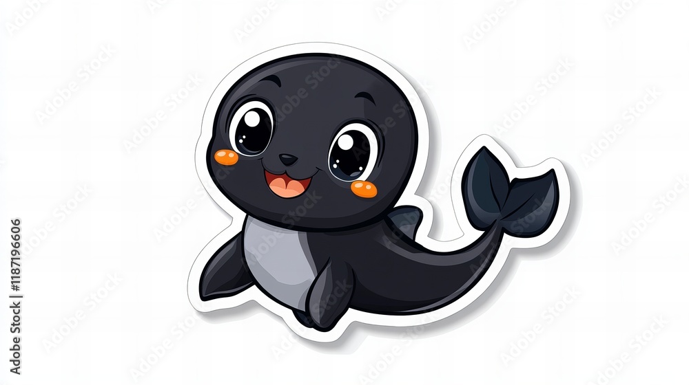 Adorable cartoon baby seal sticker. Perfect for kids' projects! Adorable cartoon baby seal sticker. Perfect for kids' projects!