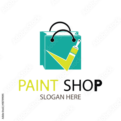 online paint shop logo design vector