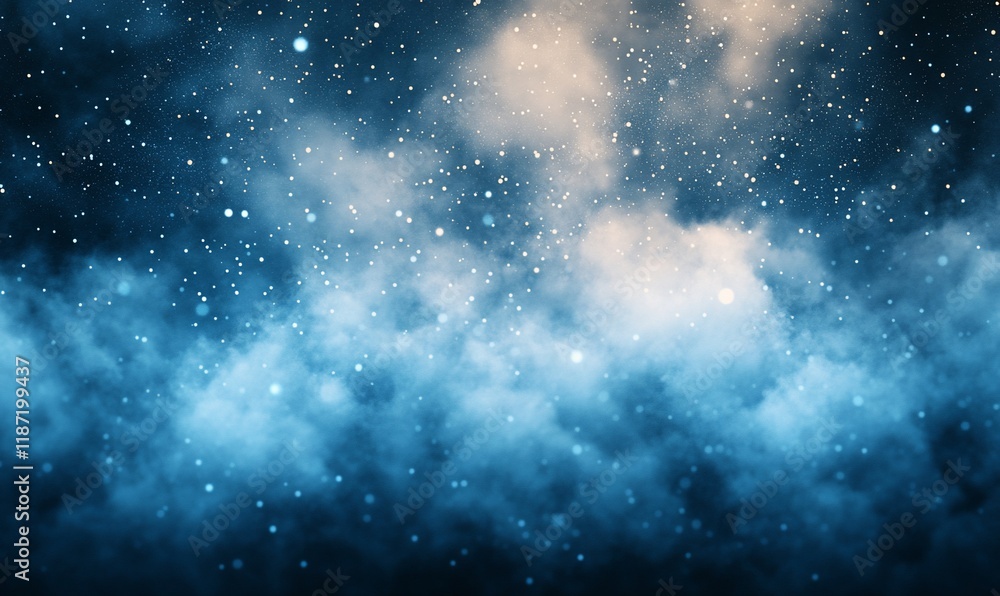 Fototapeta premium Starry night cloudscape, outer space, cosmic background, digital art, for use in wallpapers, or posters