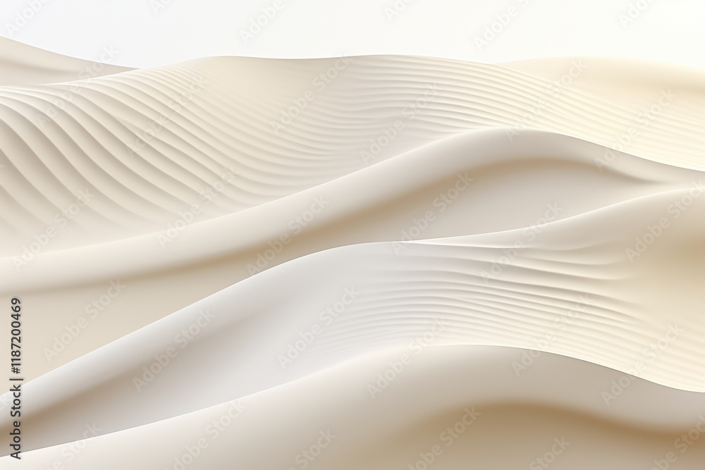 Obraz premium Soft undulating waves of white sand create a serene and tranquil atmosphere in a sandy desert landscape