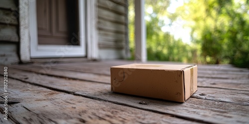 carboard box on front porch photo