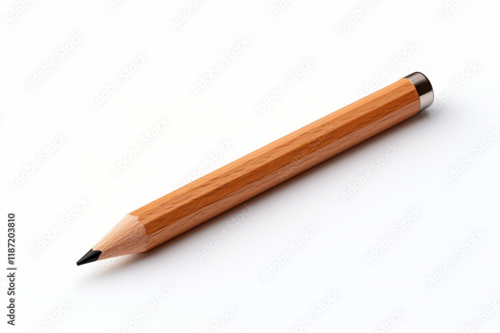 Wooden pencil resting on a clean surface ready for writing or drawing activities Wooden pencil resting on a clean surface ready for writing or drawing activities