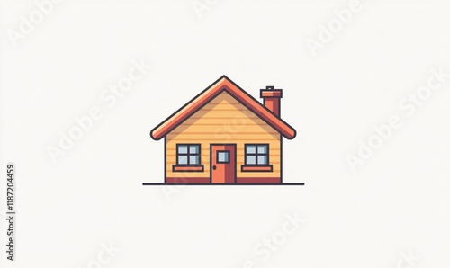 Wallpaper Mural Simple Cartoon House Illustration Torontodigital.ca