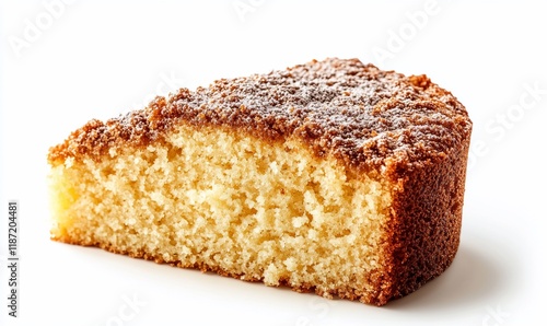 Simple cake slice on white background photo