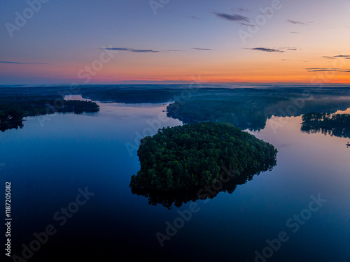 Sunrise over Lake Oconee in central Georgia.
