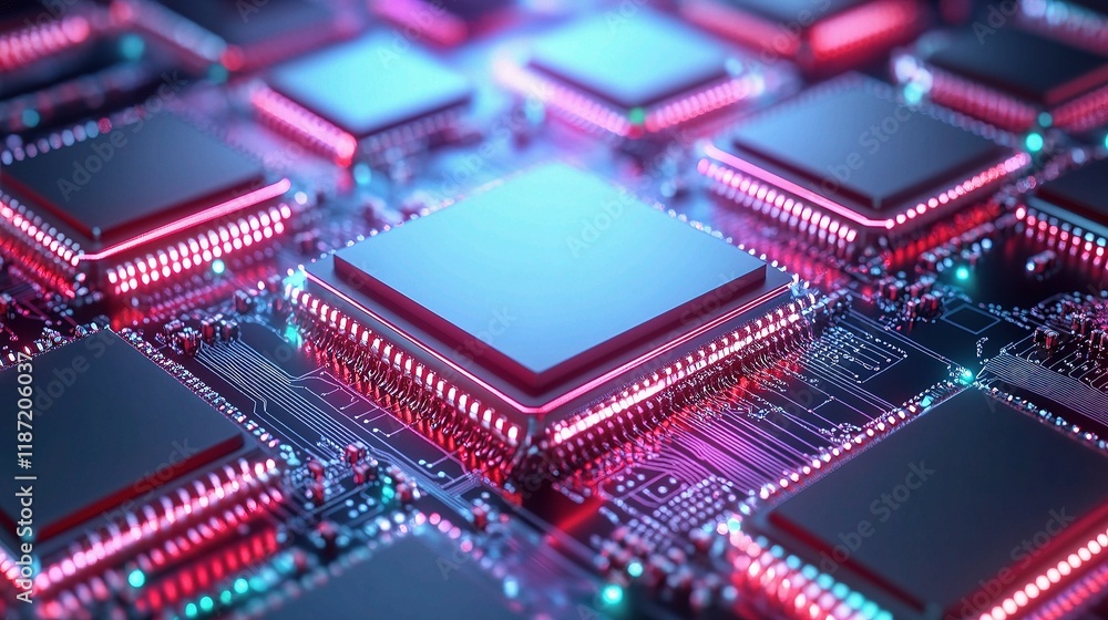 Central Processing Unit Concept with Vibrant Lines and Texture Central Processing Unit Concept with Vibrant Lines and Texture