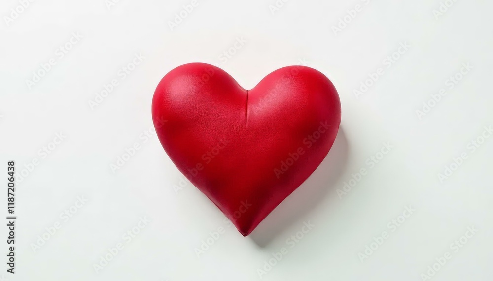 Red Heart on White Background, Love, Valentine's Day, Romantic Symbol Red Heart on White Background, Love, Valentine's Day, Romantic Symbol
