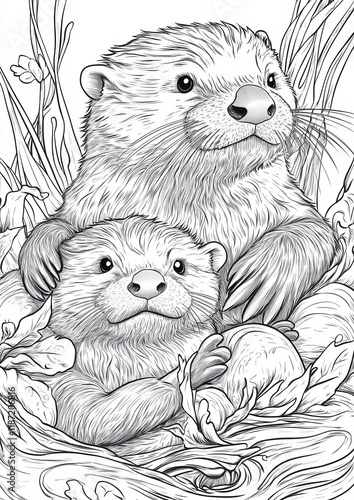 Sea Otters Coloring Pages