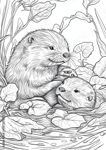 Sea Otters Coloring Pages