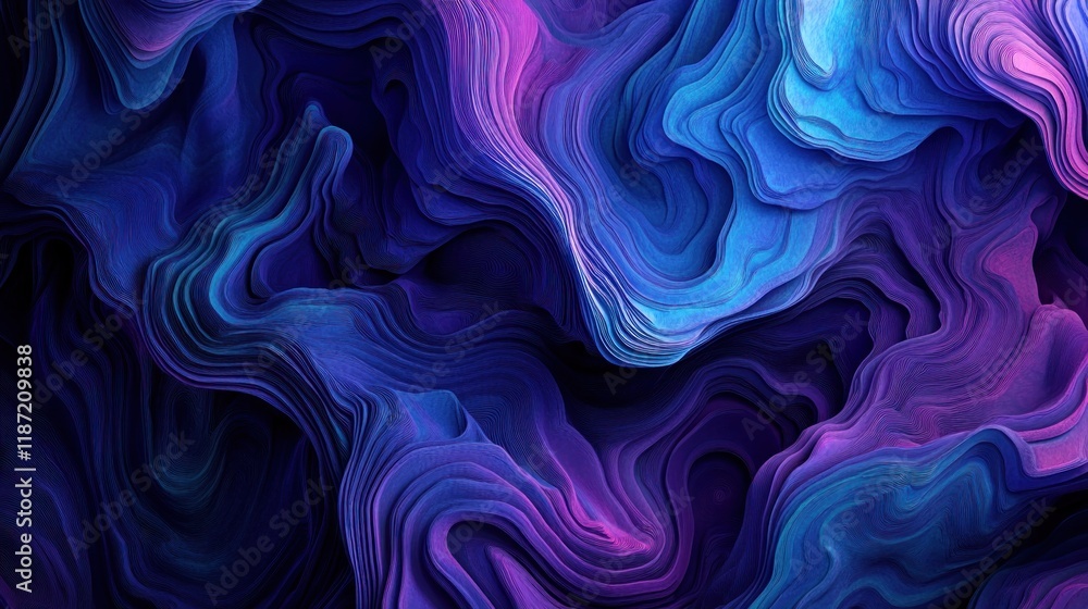 Fototapeta premium Abstract swirling blue and purple fluid texture.