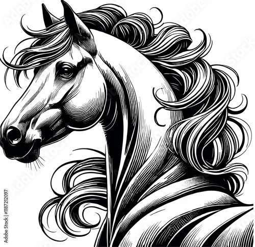 Horse Face Vector Black Silhouette Cricut Design T-Shirt Art