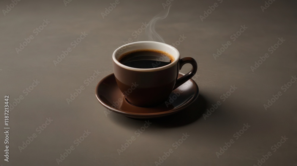 Classic Americano coffee cut out on an isolated simple minimalist background Classic Americano coffee cut out on an isolated simple minimalist background