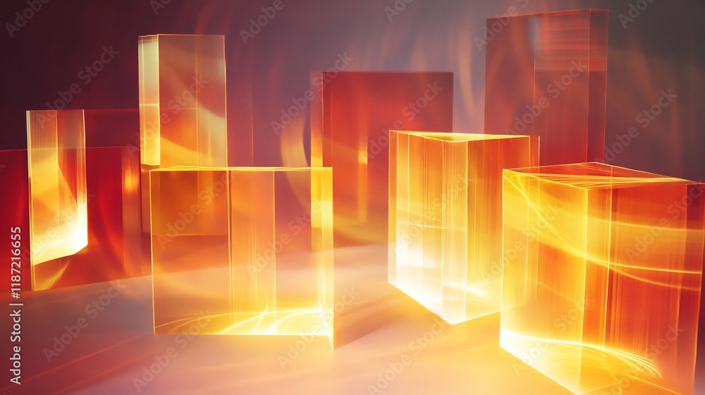 Obraz premium Innovation concept visualized radiant abstract shape representing creative solution motion