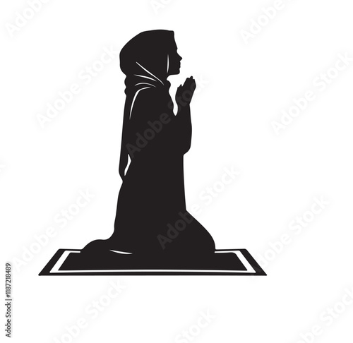 Muslim praying silhouette vector illustration silhouette or illustration of a Muslim praying
 muslim Praying silhouette. praying symbol vector illustration Muslim praying silhouette praying symbol vec