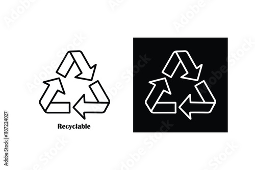 Recyclable icons. Recycle icon vector. Recycling and Environmental Icons. Vector icons for product packaging and labels.