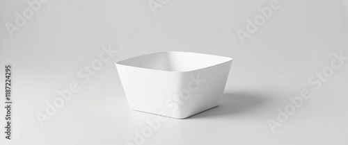 Takeout Container Mockup, White square bowl on minimalist background photo