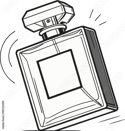 vector black and white perfume bottle isolated on white 
