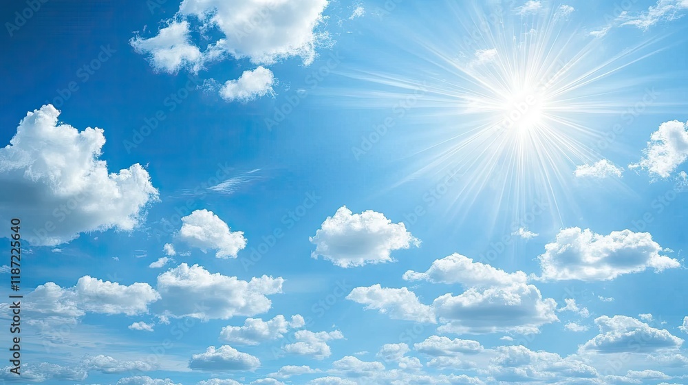 White clouds drift peacefully in the clear blue sky, offering a serene view that invites relaxation and contemplation White clouds drift peacefully in the clear blue sky, offering a serene view that invites relaxation and contemplation