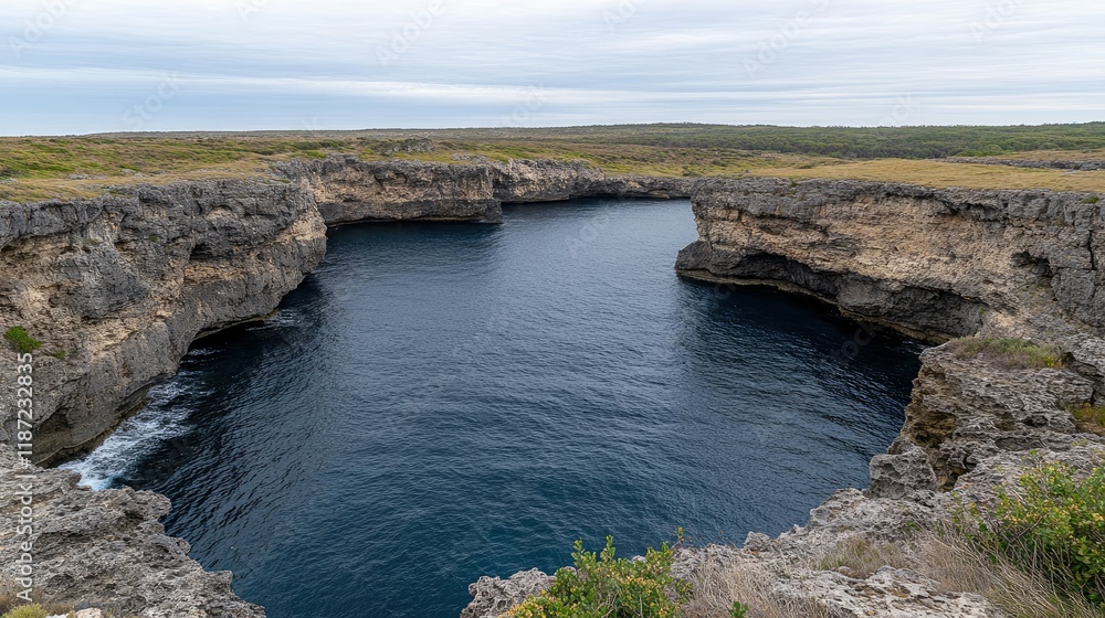 Obraz premium Experience the beauty of a rugged coastline with crashing waves and a bright blue sea , ideal for outdoor activities and travel