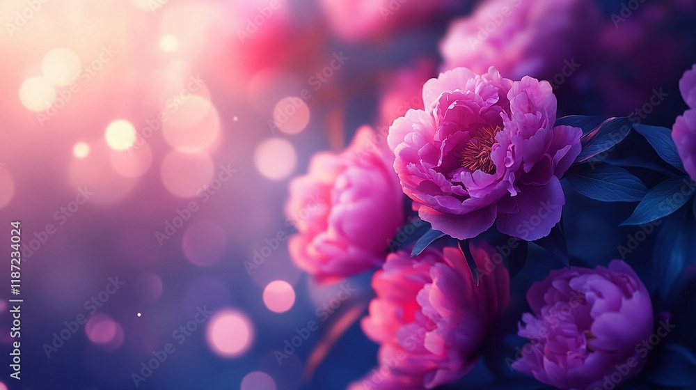 Blurry soft bokeh lights scattered on blooming flowers, creating a delicate and peaceful atmosphere, comic book style Blurry soft bokeh lights scattered on blooming flowers, creating a delicate and peaceful atmosphere, comic book style