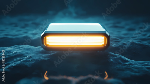 3d illustration of car headlight block. Meadowlight. Illustration photo