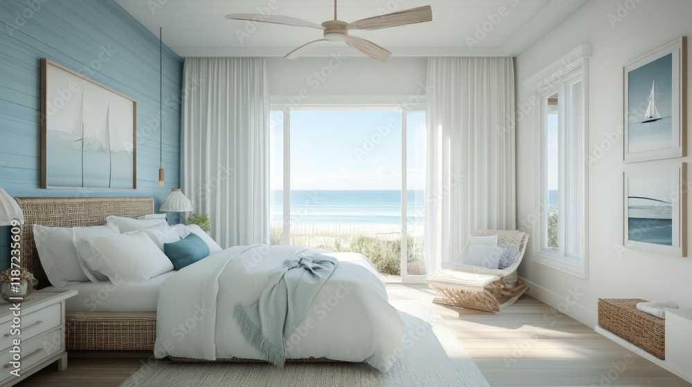 Bright Modern Coastal Bedroom with Ocean View and Natural Light Bright Modern Coastal Bedroom with Ocean View and Natural Light