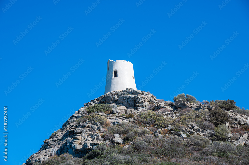 The tower of Porto Giungo in VIllasimius