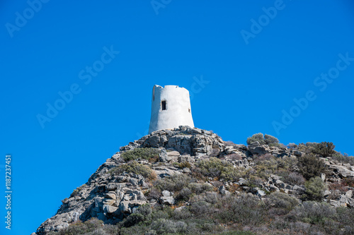 Obraz na płótnie The tower of Porto Giungo in VIllasimius w salonie