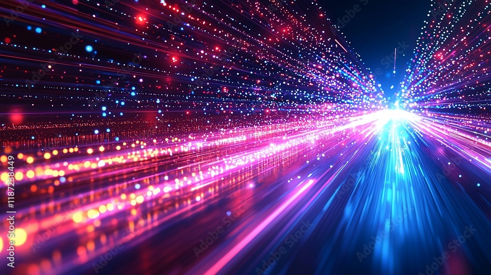 Abstract glowing streaks of light, depicting speed and data flow. Abstract glowing streaks of light, depicting speed and data flow.