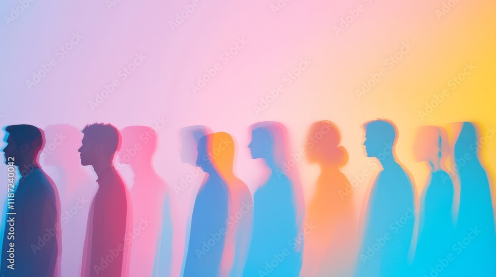 Abstract Silhouettes in Pastel Tones Cultural Debate and Global Influences Abstract Silhouettes in Pastel Tones Cultural Debate and Global Influences