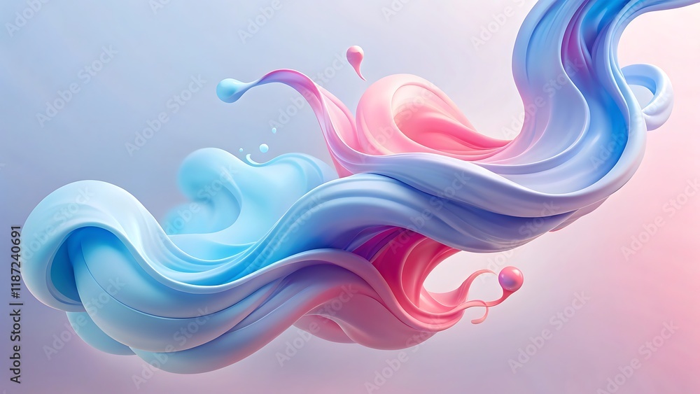 Abstract Fluid Art Composition with Swirling Pink and Blue Ink in Pastel Tones for Modern Wall Decor and Artistic Branding Abstract Fluid Art Composition with Swirling Pink and Blue Ink in Pastel Tones for Modern Wall Decor and Artistic Branding