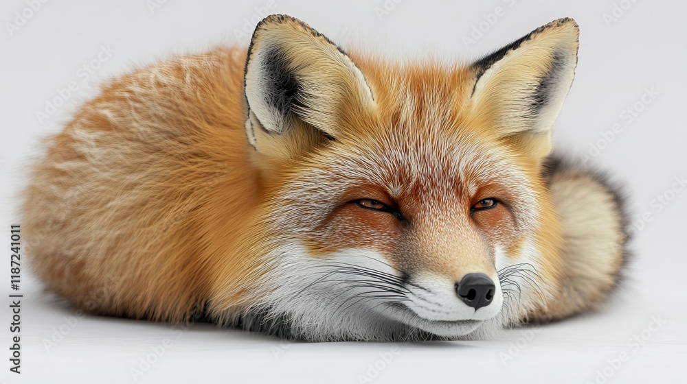 Obraz premium For works with a wildlife or natural theme, a realistic fox PNG graphic on a transparent background is ideal.