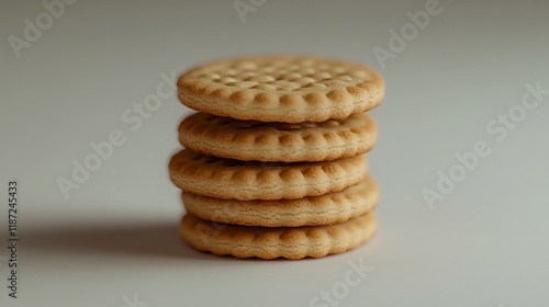 Wallpaper Mural Stack of five round, golden, crispy biscuits. Torontodigital.ca