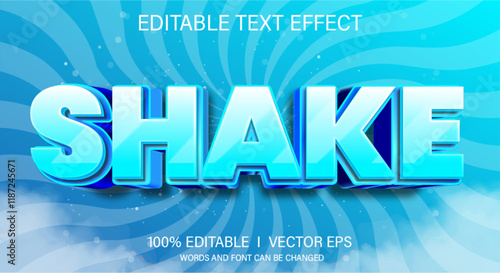 shake 3d vector text effect with modern style design