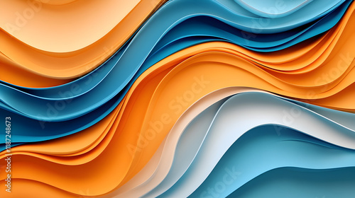 Abstract orange and blue waves with smooth patterns

 photo