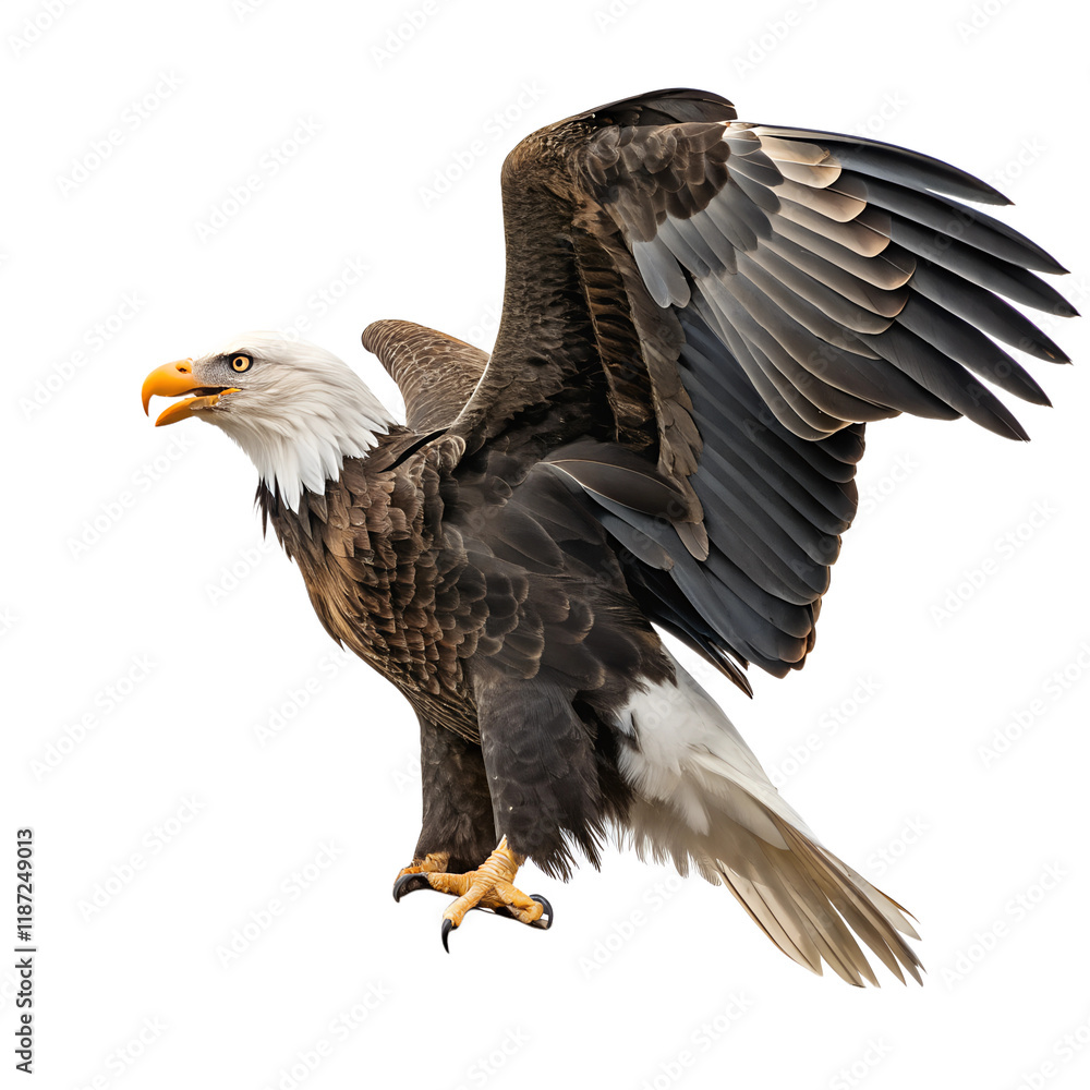 Fototapeta premium Bald Eagle. Transparent background. PNG